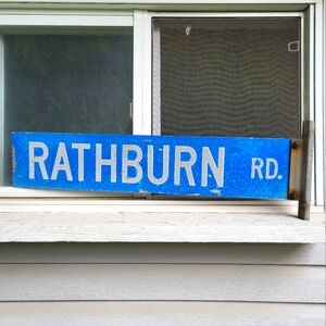 Vintage Rathburn Road Street Sign
